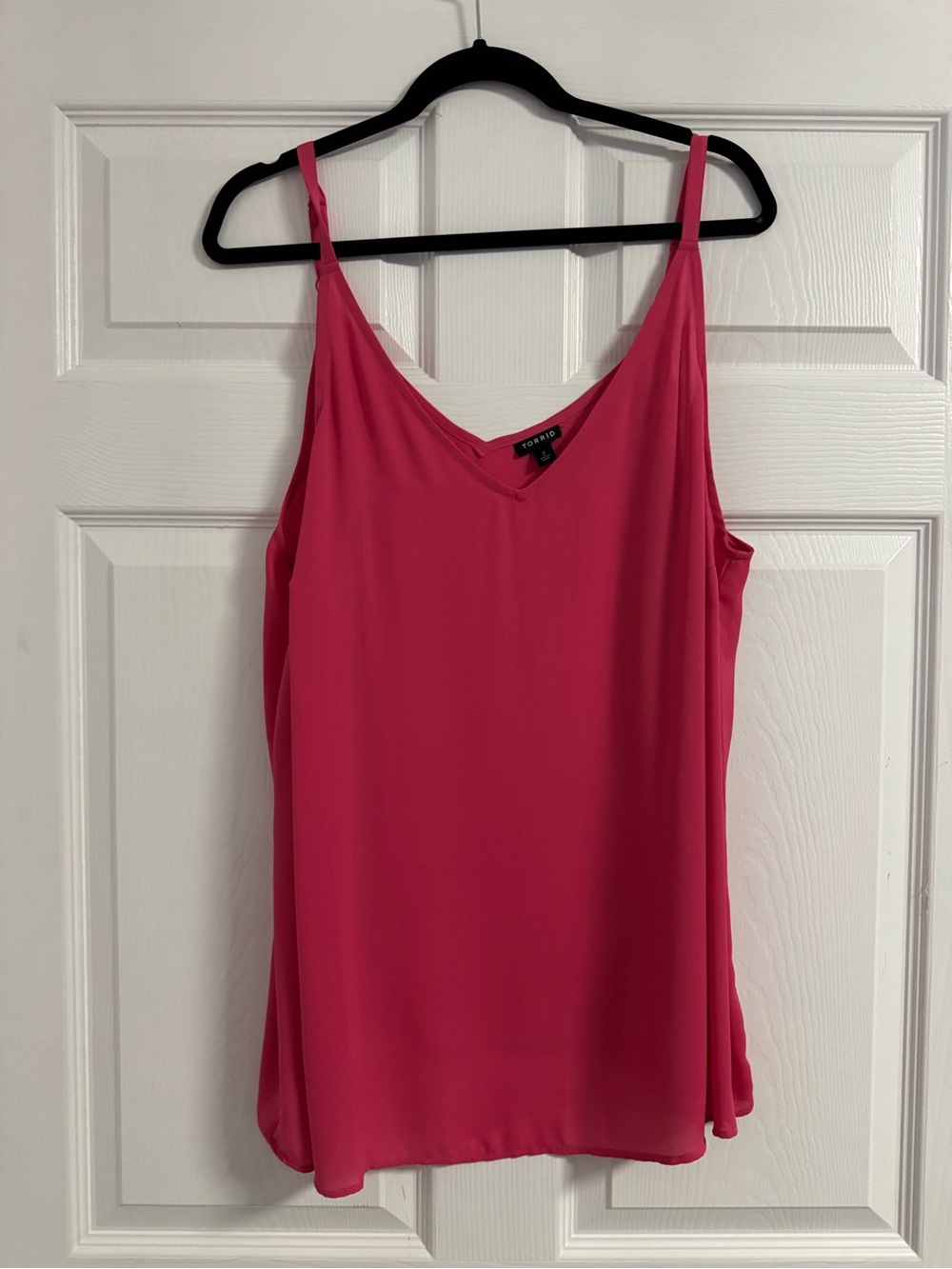 Torrid Hot Pink V-Neck Spaghetti Strap Chiffon Top